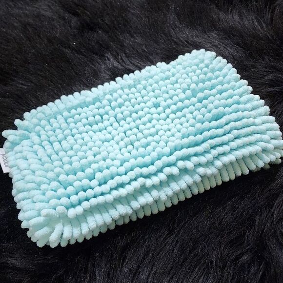 Plush Pocket Pencil Case/Makeup Case Mint Green/Sea Foam Green Color - Picture 3 of 8